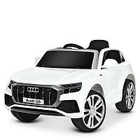 Детский электромобиль джип Ауди «Audi Q8» JJ2066EBLR-1, белый (черный). Колеса EVA, кожаное сидение, MP3, USB.