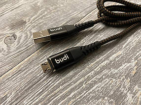 Магнітний кабель Budi на Micro-usb (2.4 A) 1m, фото 2