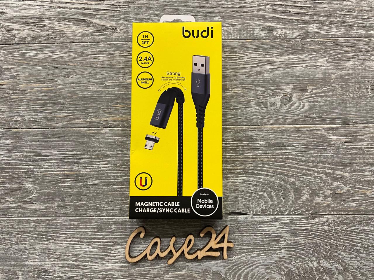 Магнітний кабель Budi на Micro-usb (2.4 A) 1m