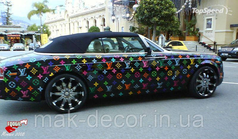 Вінілові наклейки на авто  " Луі Вітон " 5х5 см 100 шт колір на вибір
