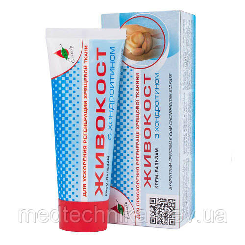 Крем-бальзам Живокост с хондроитином, 75 мл, Эликсир, цена 42 грн ...