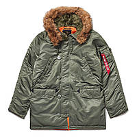 Зимняя куртка аляска Alpha Industries Slim Fit N-3B Parka MJN31210C1 (Sage/Orange)