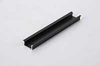 Алюмінієвий профіль врізний для світлодіодної стрічки LED чорний L=5950 мм (ціна за 1 пог.м)