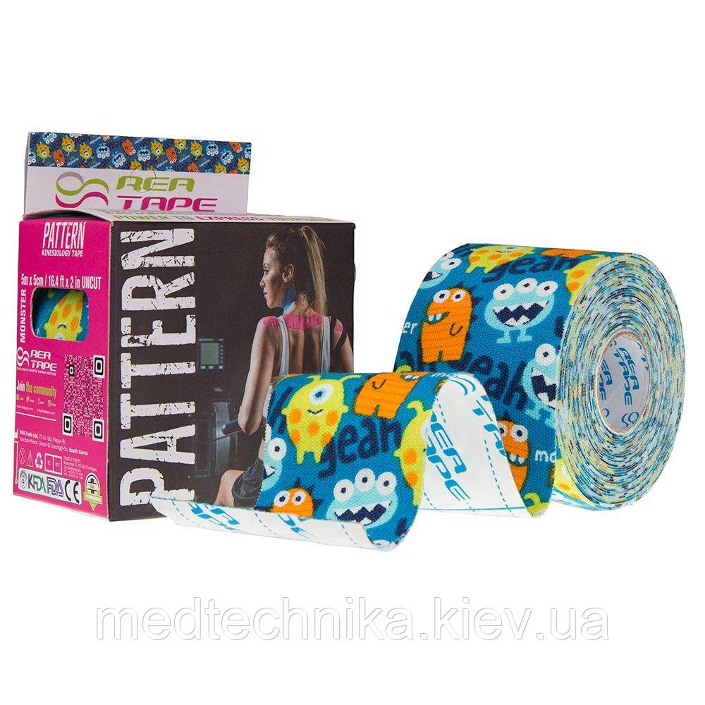 Кінезіотейп REA TAPE Pattern, монстрики, фото 1