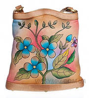 Жіноча шкіряна сумка з квітковим малюнком Linora