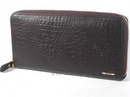 Шкіряний жіночий гаманець на блискавці (клатч портмоне) PASSION з тисненням під рептилію