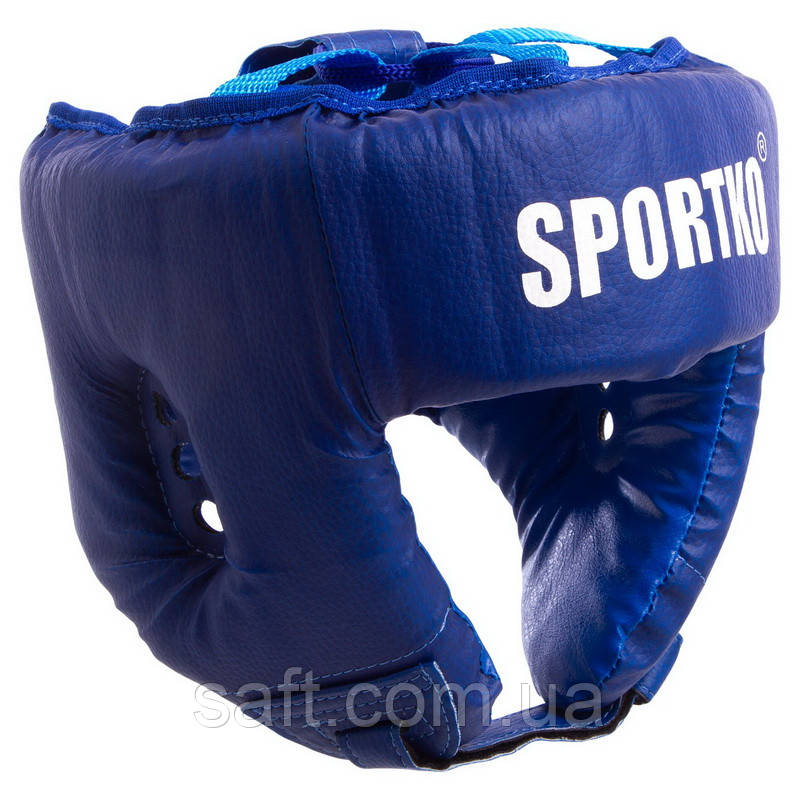 Шлем боксерский открытый Кожвинил SPORTKO UR Бокс (красный, р-р L) - фото 1 - id-p607173739