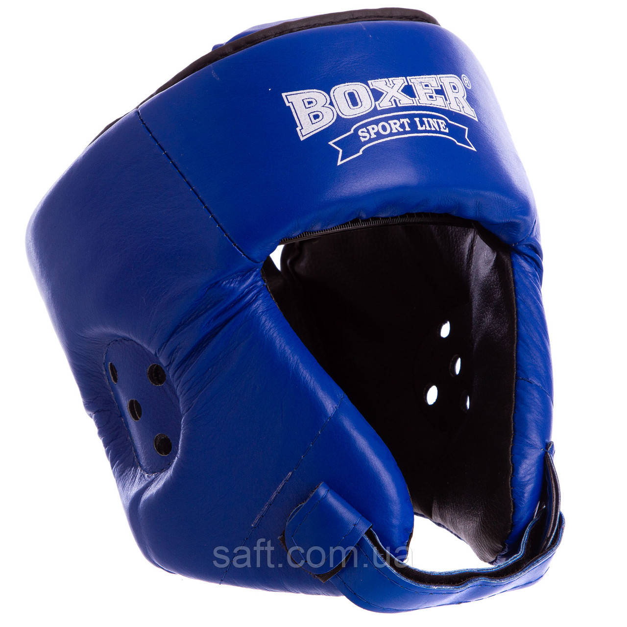 Шлем боксерский открытый с усиленной защитой макушки кожаный BOXER (р-р M-XL, цвета в ассортименте) - фото 1 - id-p1233109358