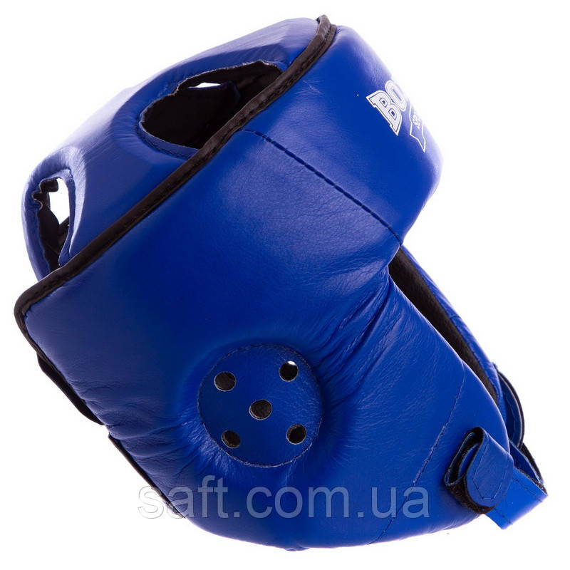 Шлем боксерский открытый с усиленной защитой макушки кожаный BOXER (р-р M-XL, цвета в ассортименте) - фото 3 - id-p1233109358