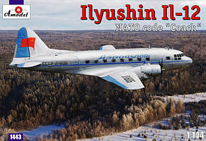 РАДЯНСЬКИЙ ТРАНСПОРТНИЙ ЛІТАК ІЛЮШИН ІЛ-12 «МІЖМІСЬКИЙ АВТОБУС». 1/144 AMODEL 1443