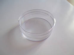 Коробочка з кришкою прозора для бісеру та намистин (Ø 52 мм, висота без кришки 14 мм, з кришкою — 18 мм)