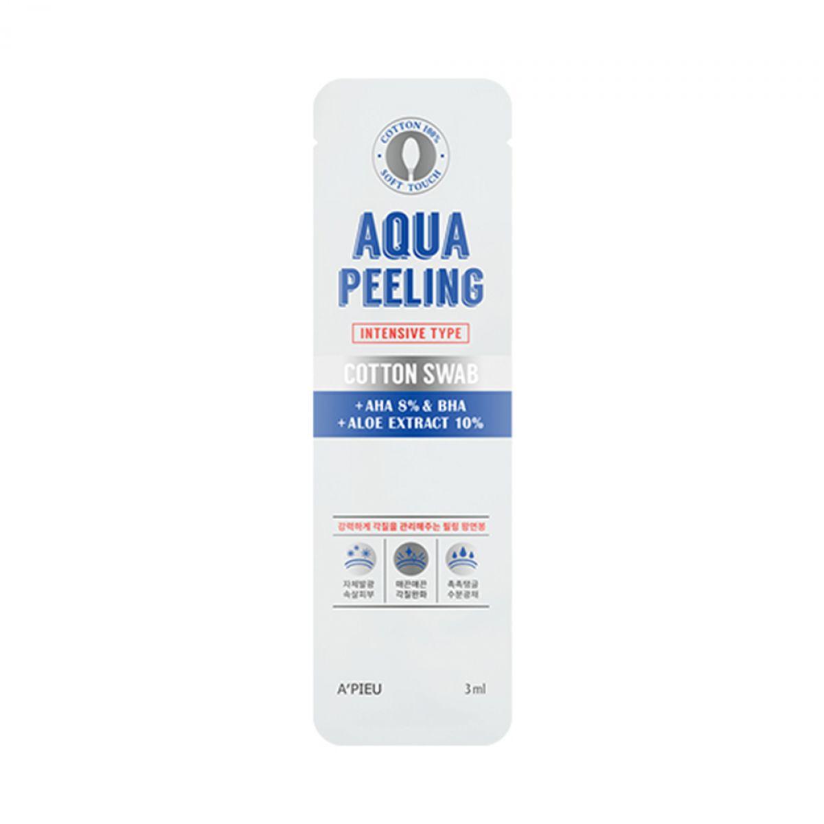 Паличка-пілінг*обличчя A'pieu Aqua Peeling Cotton Swab c AHA і BHA-кислотами (Intensive) 3 мл