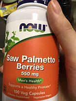 Со Пальметто Saw Palmetto Berries 550 mg 100 кап, фото 3