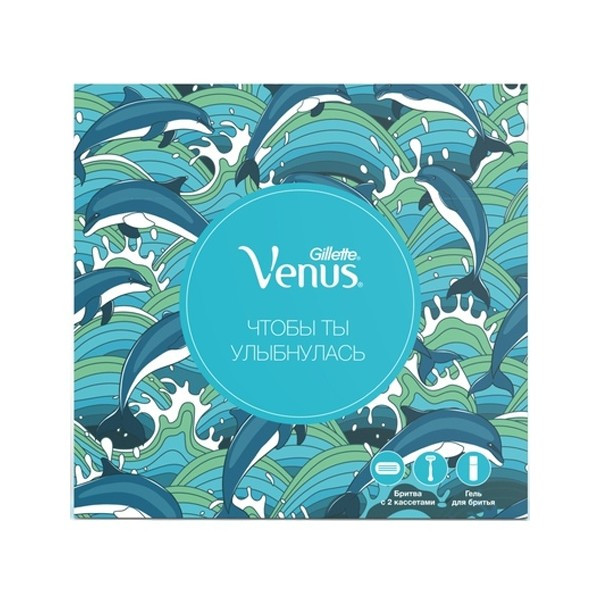 Набір подарунковий Venus (бритва + 2 касети + гель для гоління Satin Care 75ml) 5926
