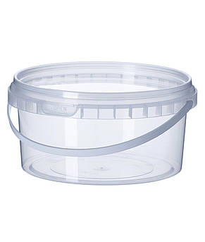 Відерце прозоре для їжі з широкою ручкою 0.5 л з пломбою 300 шт/уп