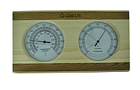 Термогигрометр Greus сосна/кедр 26х14 для бани и сауны