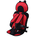 Автокрісло дитяче безкаркасне, крісло автомобільне портативне червоне (група 1-2-3 (9-36 кг) 0,5 до 6 років, фото 9