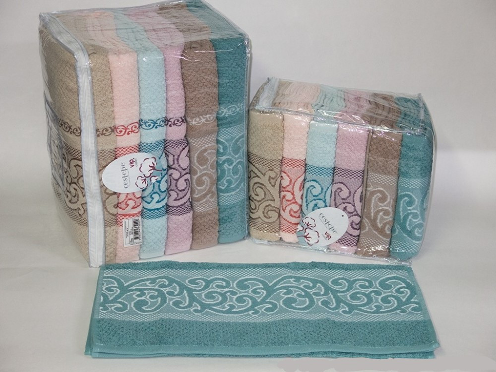Рушник банний Cestepe Cotton Jacquard Delux 70х140см, 6шт/упак., 2637_essen