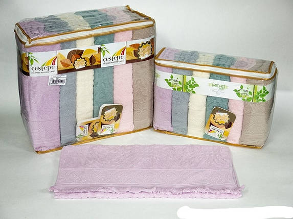 Набір рушників Cestepe Cotton Delux Jacquard 6 штук, 50х90см, 2636_geometrik_sacakli, фото 1