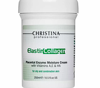 CHRISTINA ElastinCollagenPlacental Enzyme Moisture Cream with A,E, HA — Зволожувальний крем для жирної шкіри, 250 мл