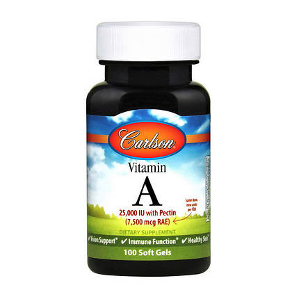 Вітамін А Carlson Labs Vitamin A 7,500 mcg 100 гел капс, фото 2