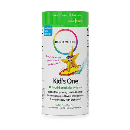 Вітаміни для дітей Rainbow Light Kids One 30 таб, фото 2