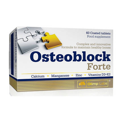 Кальцій, цинк Д3 OLIMP Osteoblock Forte 60 таб мінеральний комплекс, фото 2