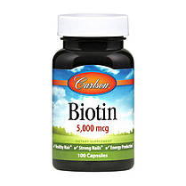 Біотин Carlson Labs Biotin 5000 мкг 100 капс, фото 3