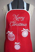 Фартух/передник новорічний.Подарунок мамі,жені,метені.Ручна робота.Оригінальні подарунки/Вишивка на замовлення.