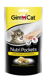 Ласощі для котів з сиром і таурином Gimcat Nutri Pockets 60 г
