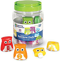 Игровой набор для счета в пределах 10 "Цветные совы. Веселый счет" Learning resources Rainbow Owls