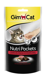 Ласощі для котів з яловичиною і солодом Gimcat Nutri Pockets 60 г