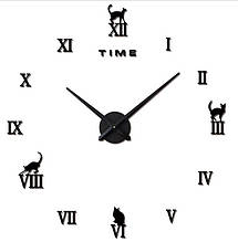 Декоративні 3D годинник Black cat (D=1м)