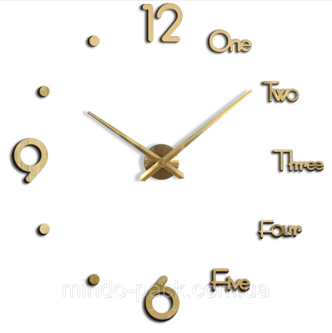 Декоративний 3D годинник Gold (D=1м)