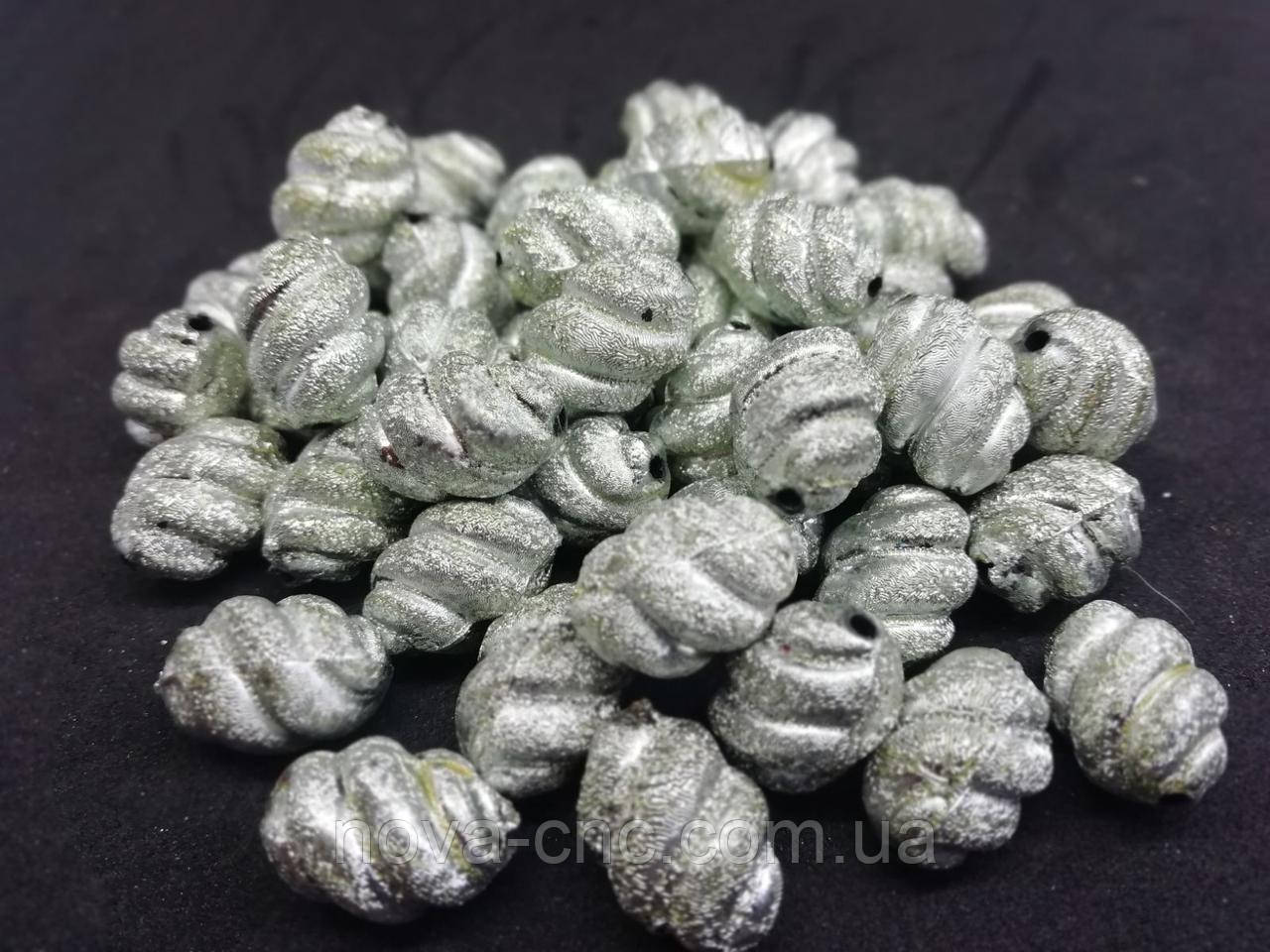 Бусини пластик "Вулей" з покриттям фольга 16 х 12 мм 500 грамів