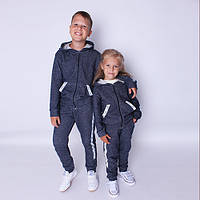 Детский спортивный костюм для девочек и мальчиков "Likee" тёмно-синий (Код: 2164)