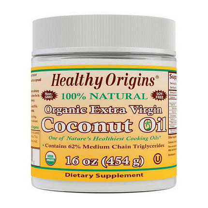 Кокосове масло Healthy Origins Coconut Oil Extra Virgil 454 г, фото 2