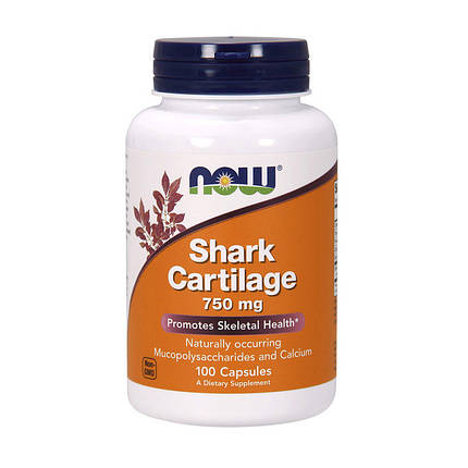 Для суглобів і зв'язок NOW 100% Pure Shark Cartilage 750 mg 100 кап, фото 2