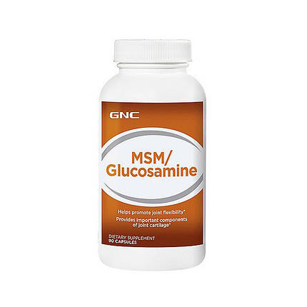 Для суглобів і зв'язок GNC MSM/Glucosamine 90 капс, фото 2