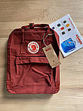 Портфель рюкзак міський Fjallraven Kanken бордовий, фото 4