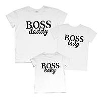 Комплект сімейних футболок family look - Boss daddy, Boss laddy, Boss baby - футболки фемілі лук