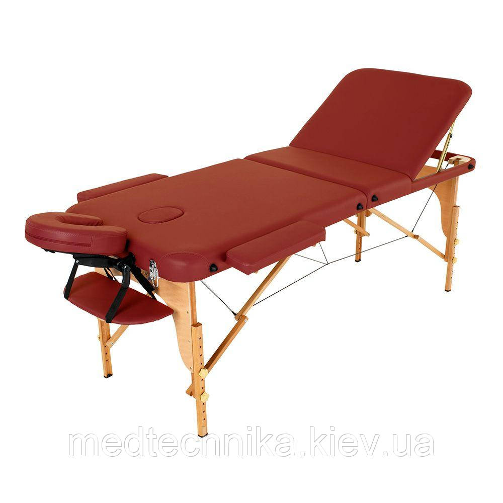 Масажний стіл RelaxLine Malibu FMA306A-1.2.3, бургундія, дерев'яний, фото 1