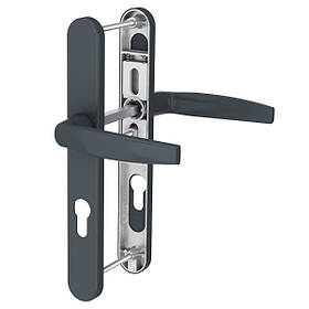 Нажимний гарнітур дверний MEDOS VICTORY Вікторі планка 25 мм м / р 92 мм L112 мм колір антрацит RAL 7016