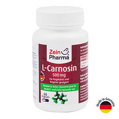 L-карнозин, 500 мг, 60 капсул, ZeinPharma