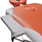 Масажний стіл 2-секційний алюмінієвий, помаранчевий/білий, Ridni Relax, фото 3