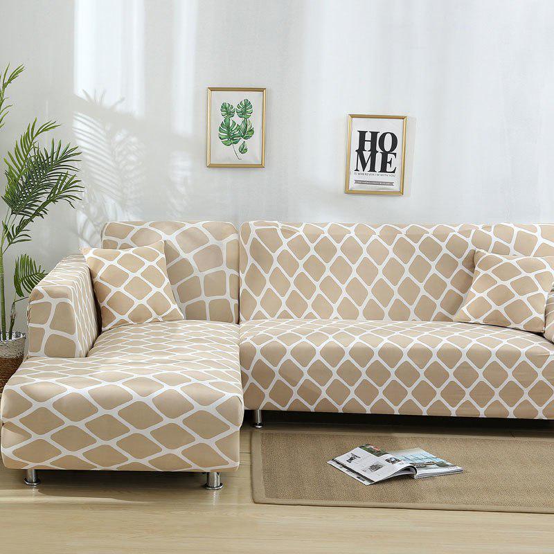Покривало на диван накидка, чохол на кутовий диван 3-х та 2-х місний Homytex Ретро бежевий, фото 1