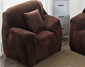 Чохли на крісла без спідниці натяжні, чохли на крісла HomyTex Замшевий Мікрофібра Різні кольори Коричневий