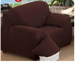Чохли на крісла натяжні, натяжна чохол на крісло без спідниці HomyTex Біфлекс Коричневий