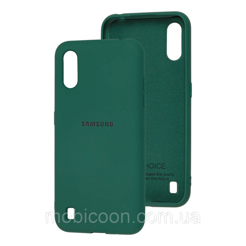 Чохол Silicone Case Full для Samsung Galaxy A01 A01 A015 dark green (самісунг а01)