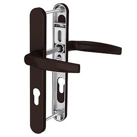 Нажимний гарнітур дверний MEDOS VICTORY Вікторі планка 25 мм м / р 92 мм L112 мм колір коричневий RAL 8077